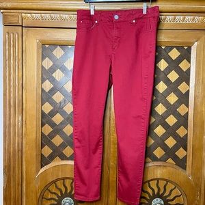 Seven Brand Dahlia Red Booty Shaper Skinny Jeans